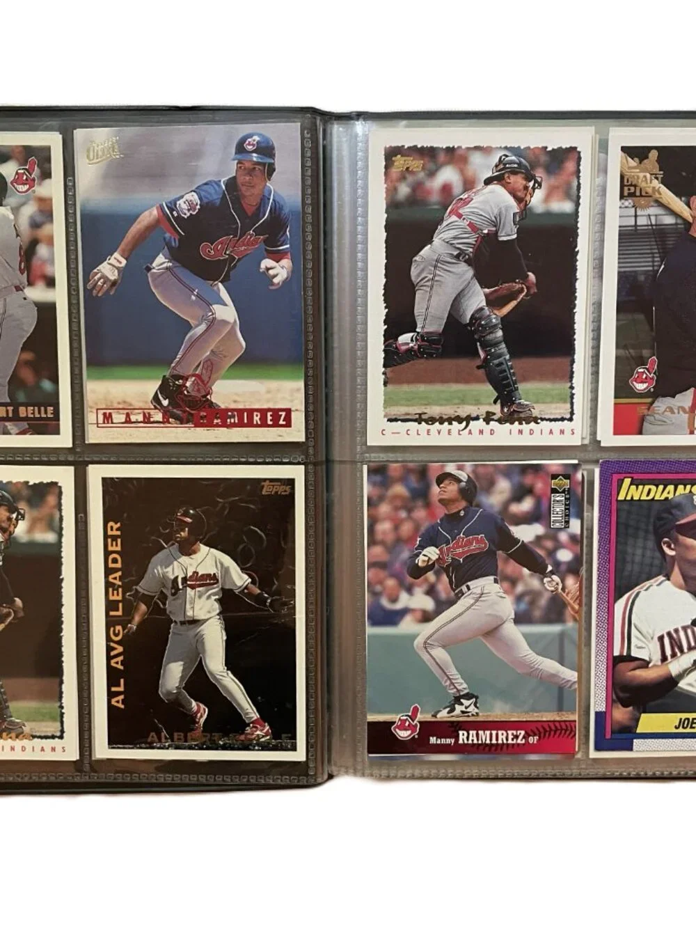 41 Card Lot 1980s-90s Cleveland Indians Trading Cards Album